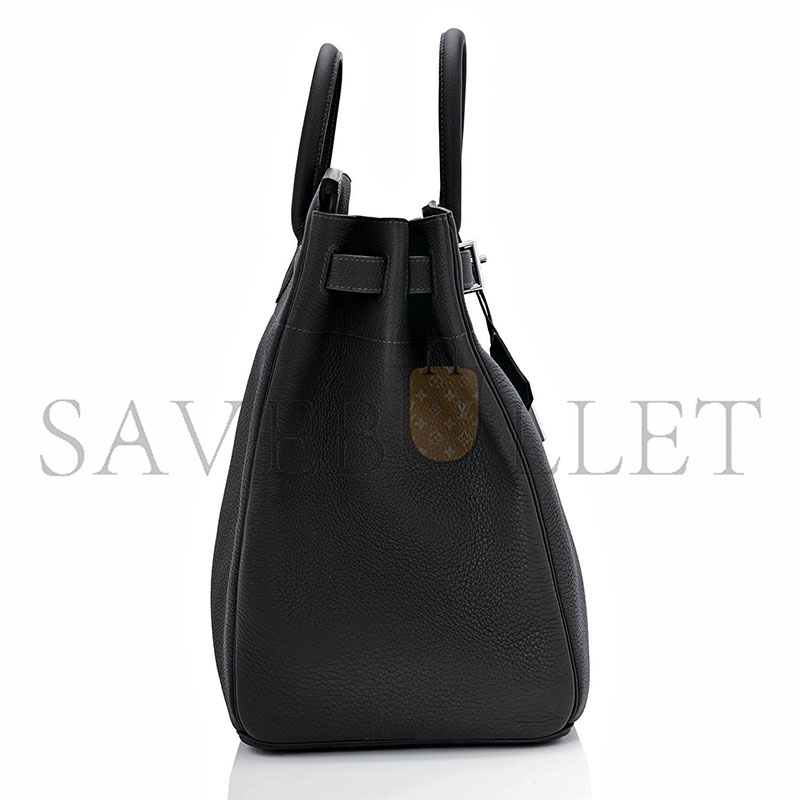 HERMÈS MASTER HAC BIRKIN 40 BLACK TOGO PALLADIUM BAG (40*38*24cm) 